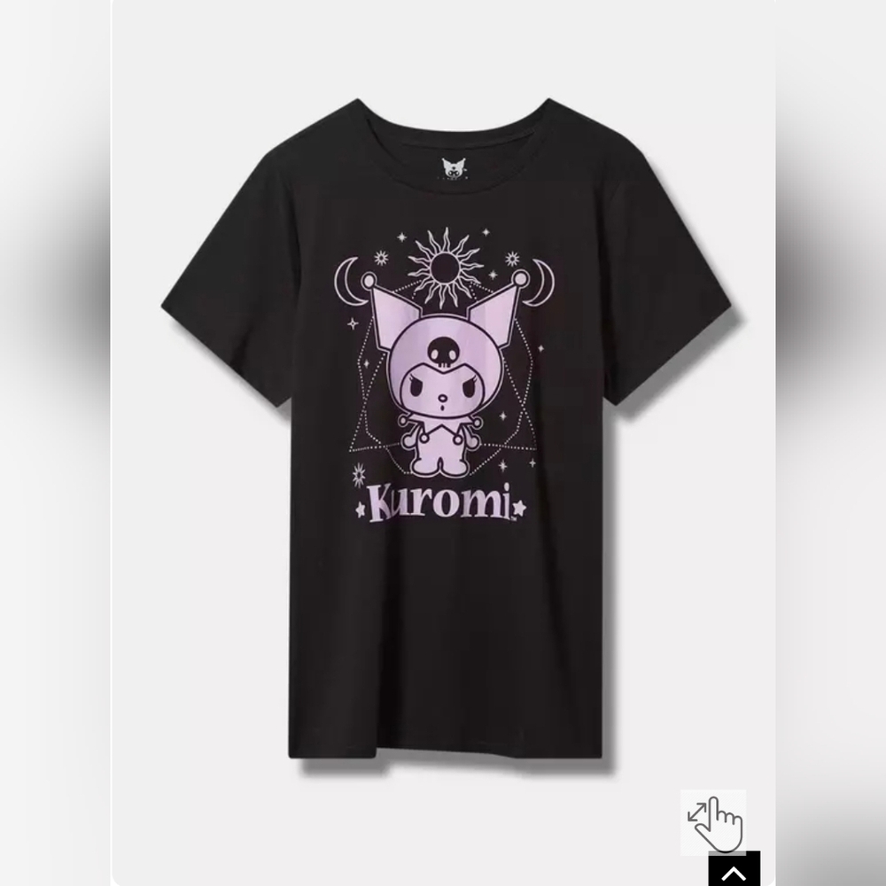 Hybrid Apparel Black Tee with Lavender Kuromi Graphic. Size 00